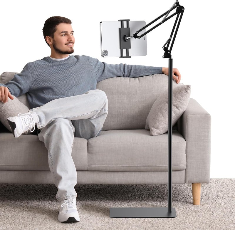 InnoGear Tablet Floor Stand, Overhead Bed Phone Stand Adjustable Holder Universal Floor Stand Compatible with iPhone iPad Pro Air Mini, Samsung Tab, Kindle, E-Readers (Large) - Image 1